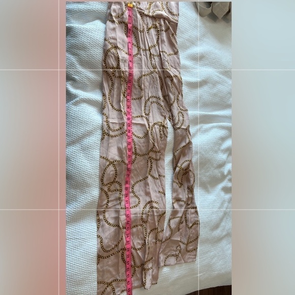 L'AGENCE Silk Pink Chain Print Chiara Wide Leg Jumpsuit NWT - Picture 15 of 16